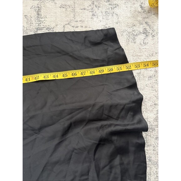 Lulus Distinctive Charm Black Satin Asymmetrical Midi Dress Size Medium Formal - Picture 7 of 9